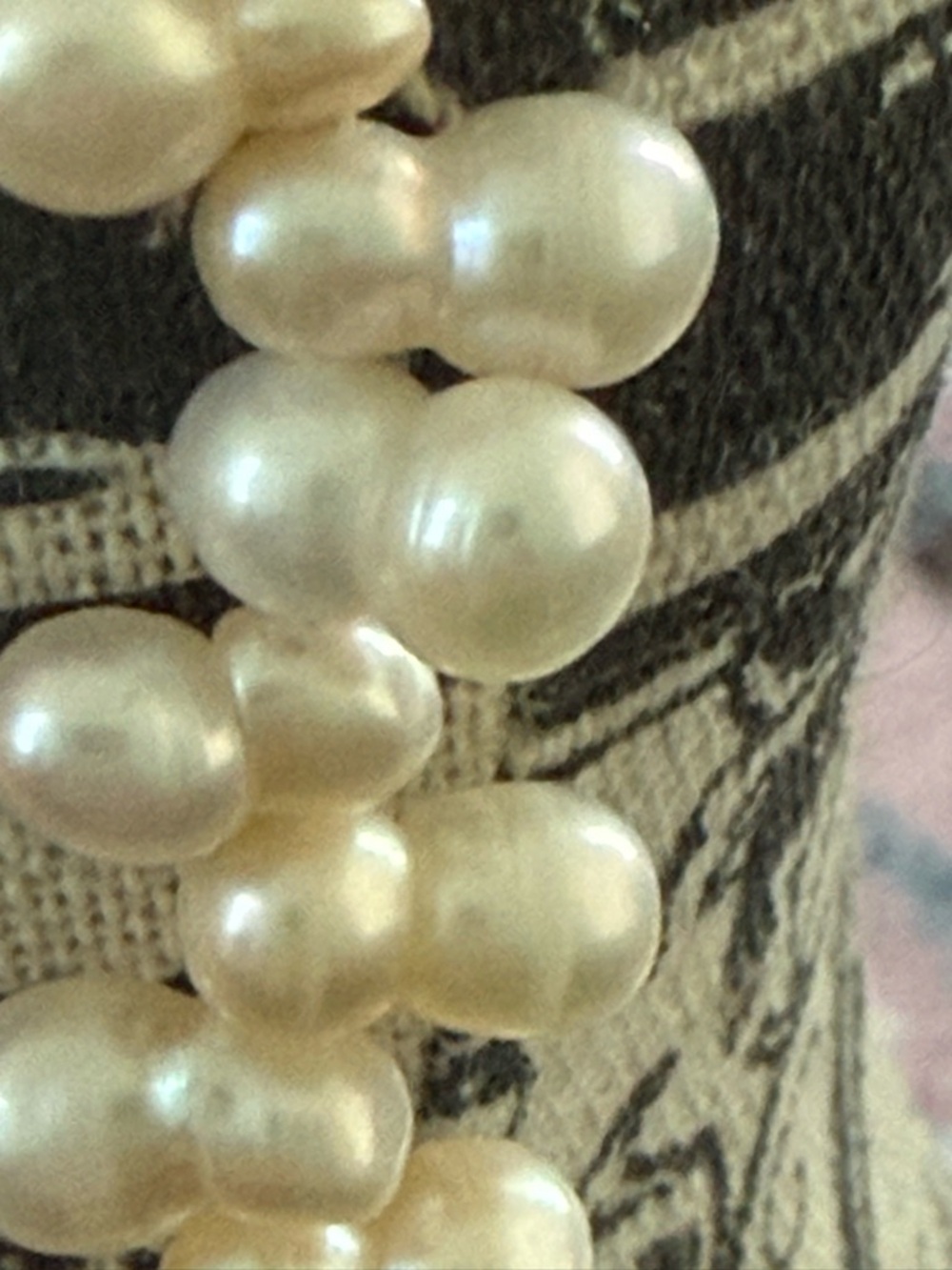 Double Strand Freshwater Pearl Necklace - Cream Pearls - Picture 3 of 3